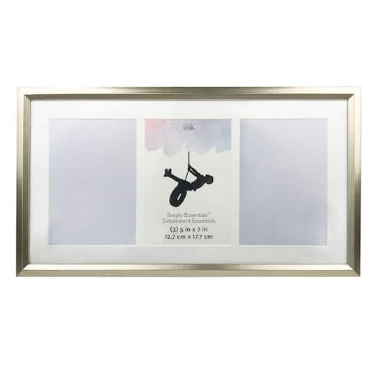 3 Opening Silver Foil 5&#x22; x 7&#x22; Frame with Mat, Simply Essentials&#x2122; by Studio D&#xE9;cor&#xAE;